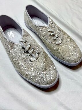 Keds Glitter Slip-On Sneakers Silver Sparkle